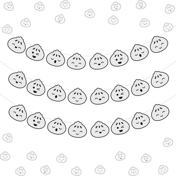 Baby Shower Dumpling Decorations - Banner and Cake Topper - Picture 5 of 5